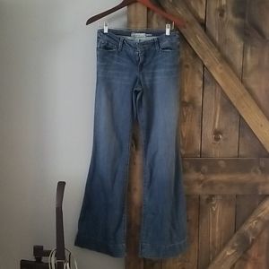 Distressed Low Rise Wide Leg Jeans
